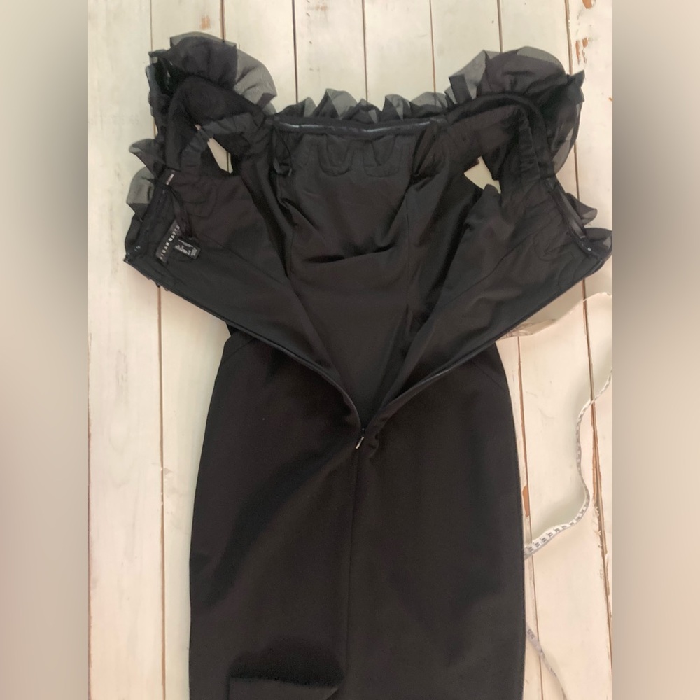Aidan Mattox Off the Shoulder Black Dress, 2 - Picture 7 of 10